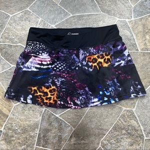 Queenieke Animal Print Pleated Skirt with Athletic Shorts